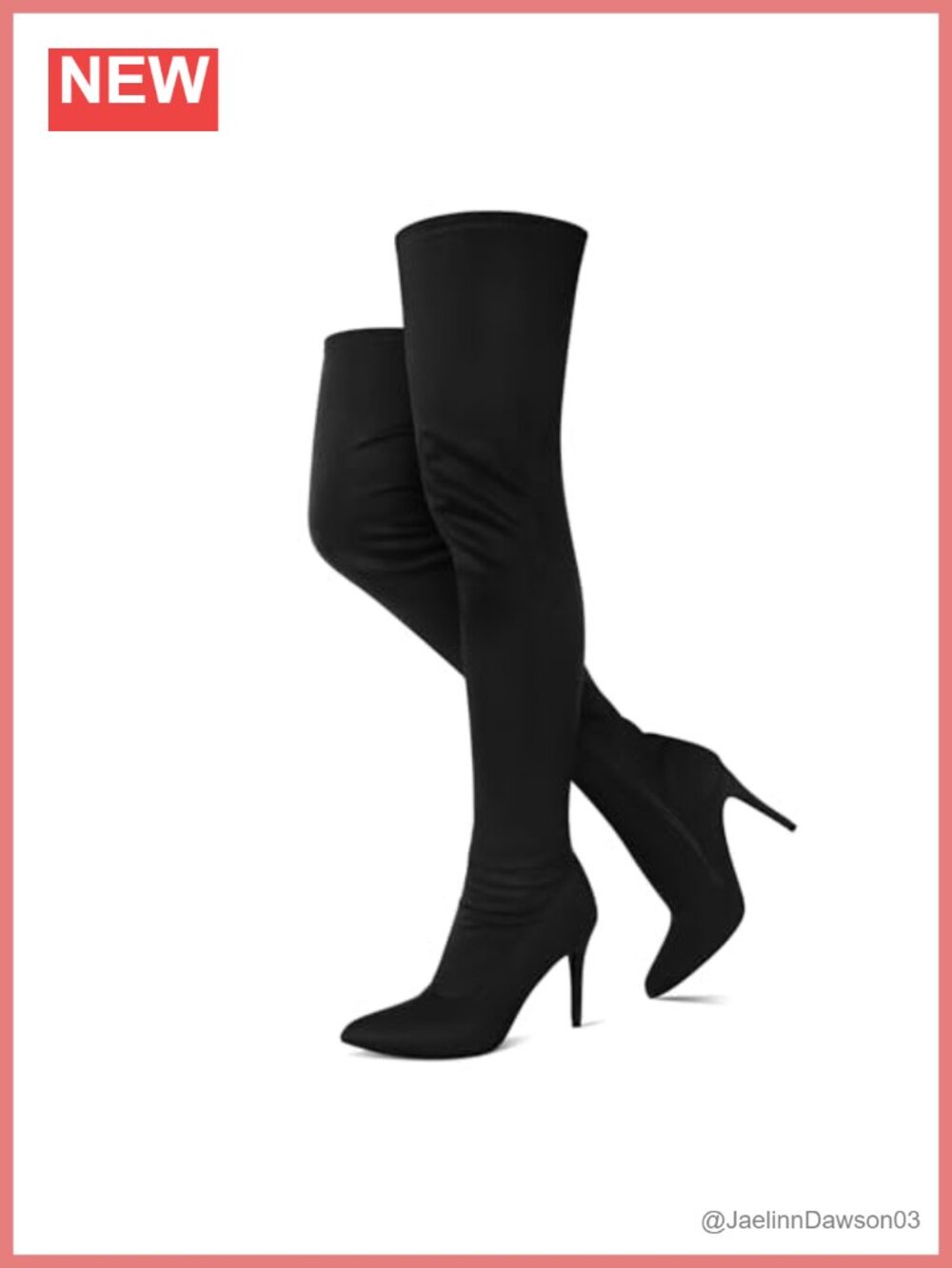 Faux Suede Thigh High Boots Women Pointed Toe Stiletto Over The Knee Side